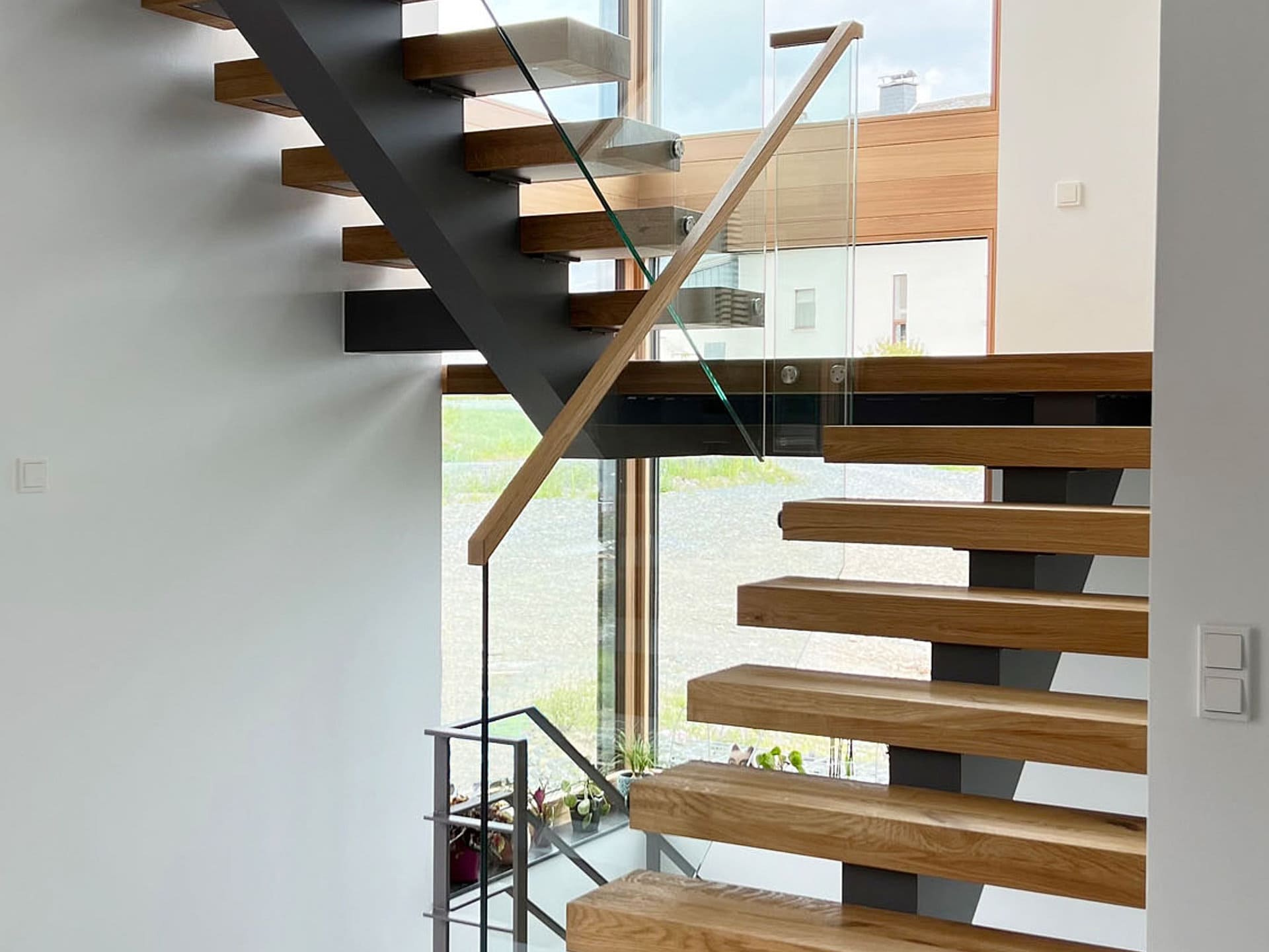 Innentreppen mit Glas